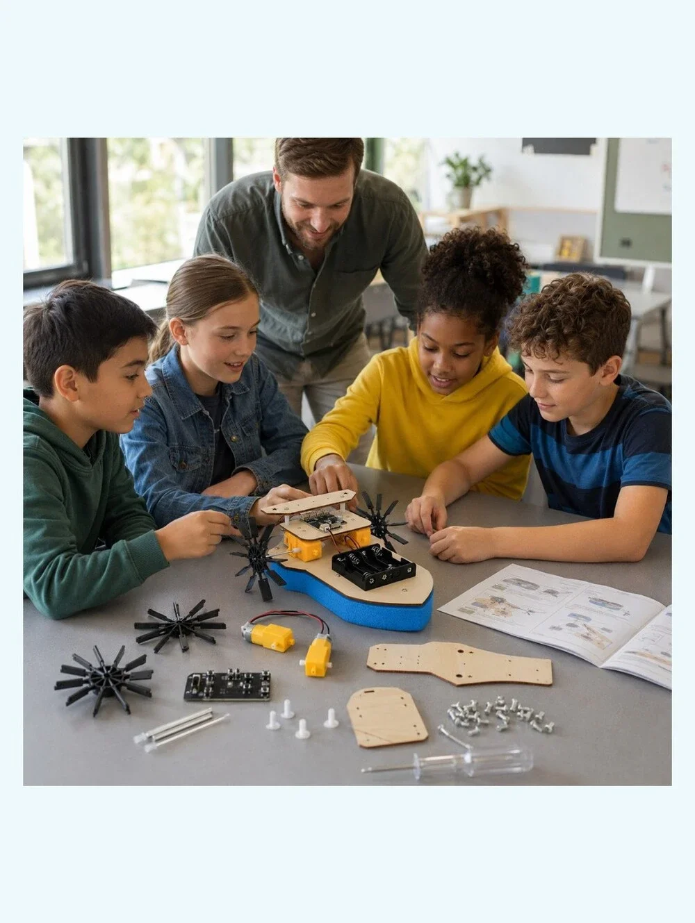 Kids RC Paddle-Wheel Boat STEM Building Kit Ages 8–12